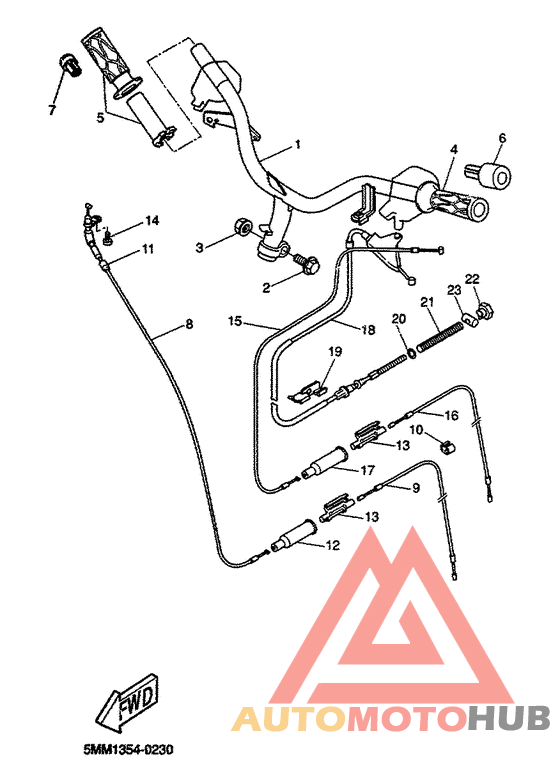 Steering handle. cable