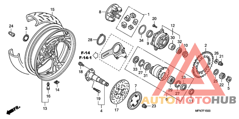 Rear wheel complete assy