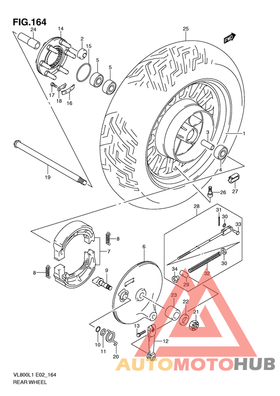 Rear wheel complete assy