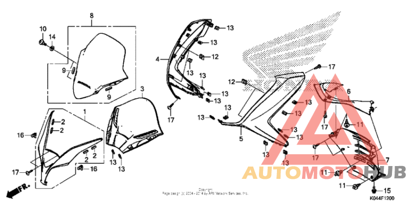 Front cover + meter visor
