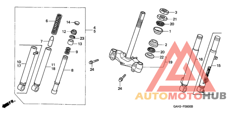 Front fork/steering stem
