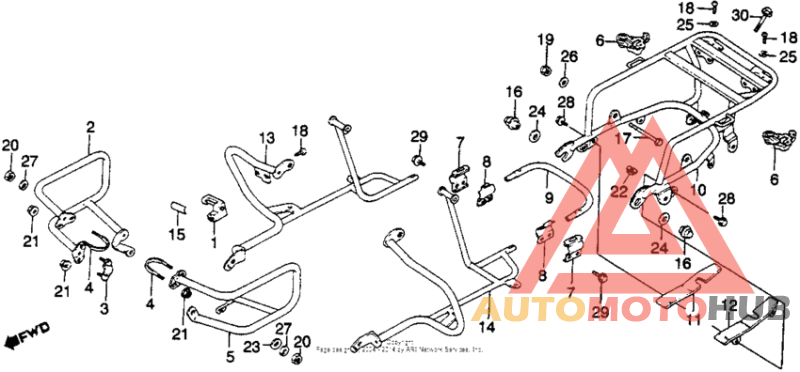 Engine guard + saddlebag stay