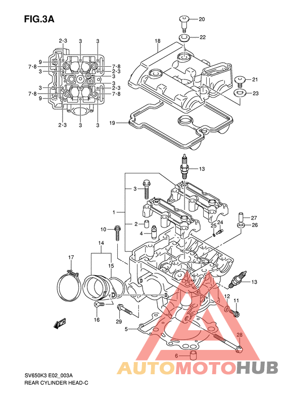 Задняя головка цилиндров