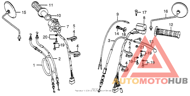 Handle lever + switch + cable