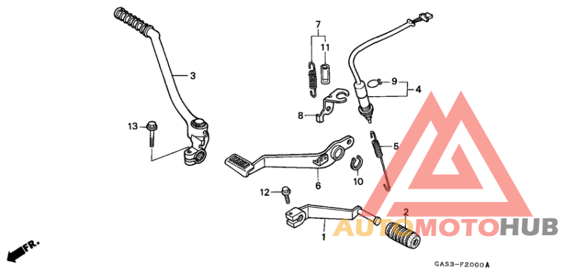 Pedal/kick starter arm