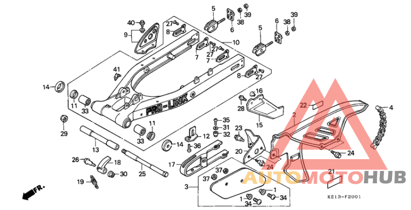 Rear fork/chain case
