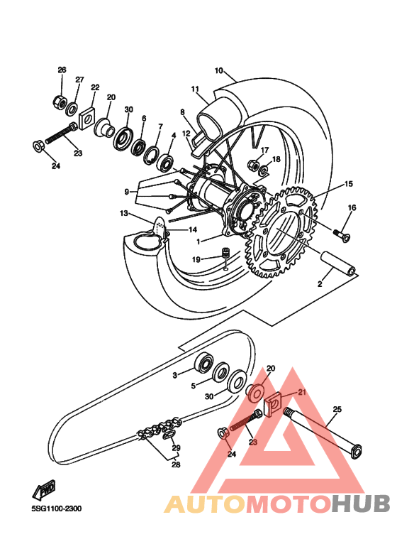 Rear wheel complete assy
