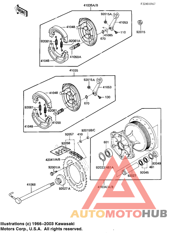 Rear hub/brake/chain