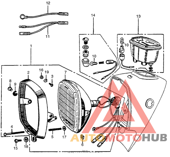 Headlight + speedometer