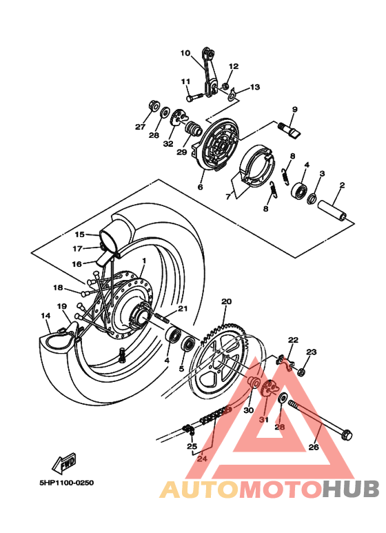 Rear wheel complete assy