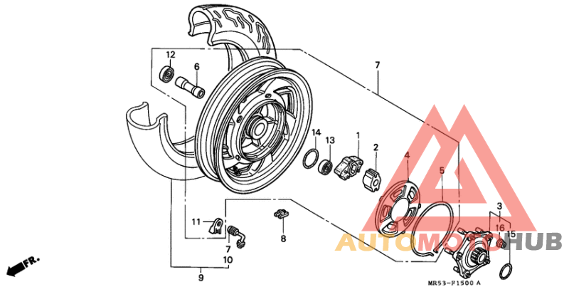 Rear wheel complete assy