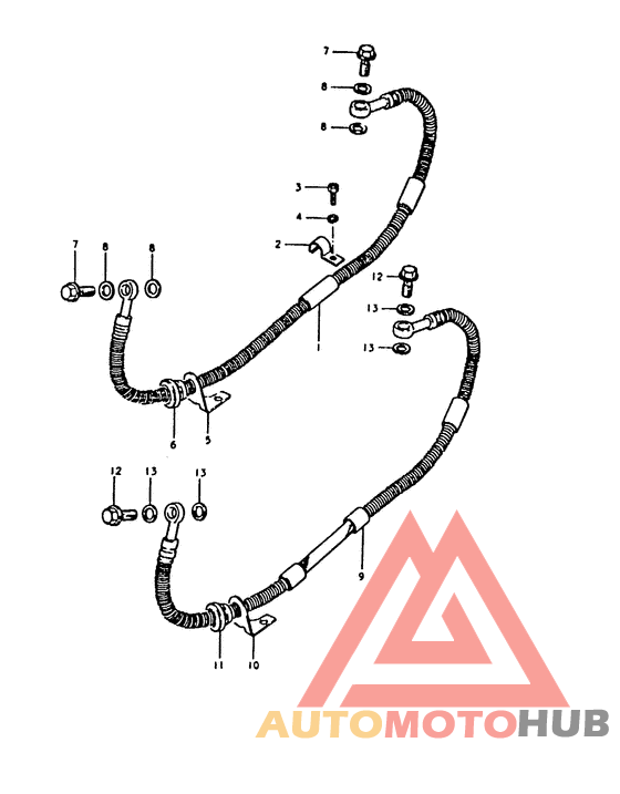 Rear barke hose