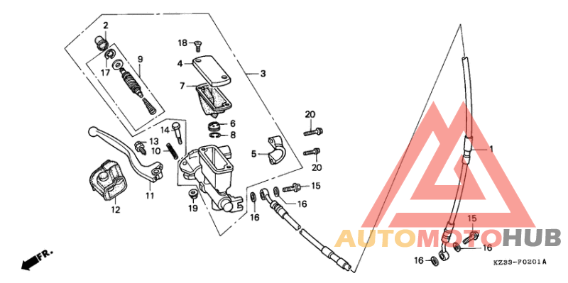 Fr. brake master cylinder