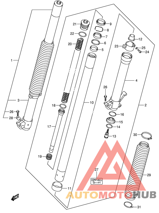 Демпфер передней вилки