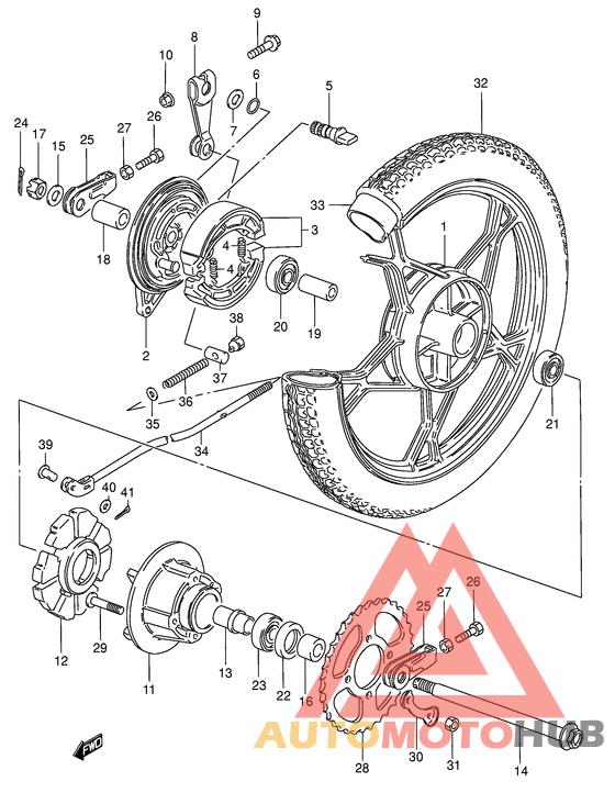 Rear wheel complete assy