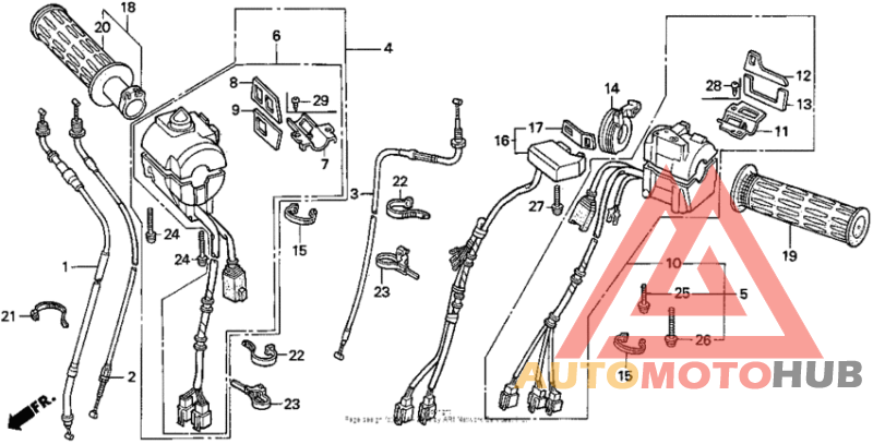 A handle + switch + cables