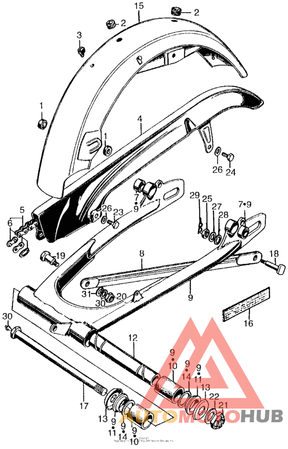 Rear fender + swingarm