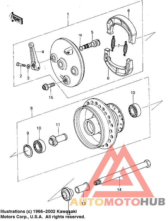 Front hub/brake