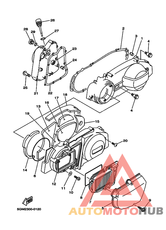 Crankcase cover ass`y  (v