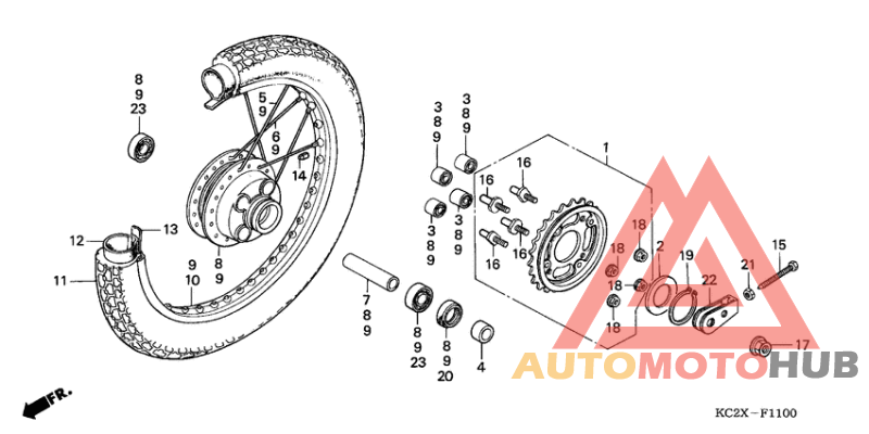 Rear wheel complete assy