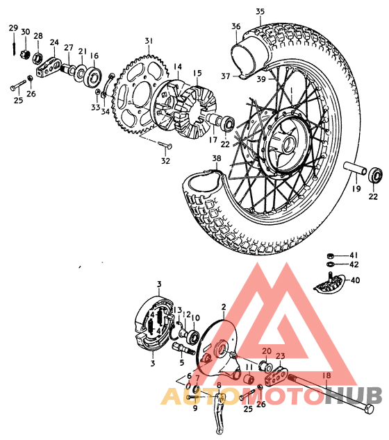 Rear wheel complete assy