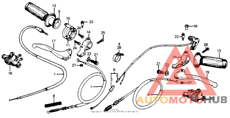 Handle lever + cable + switch