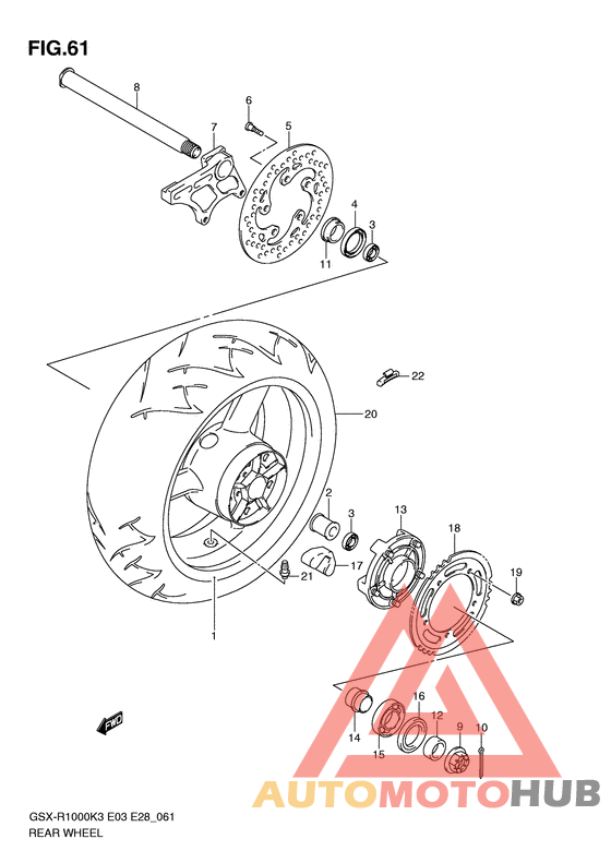 Rear wheel complete assy