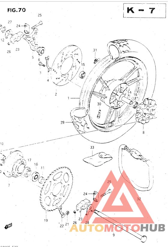 Rear wheel complete assy