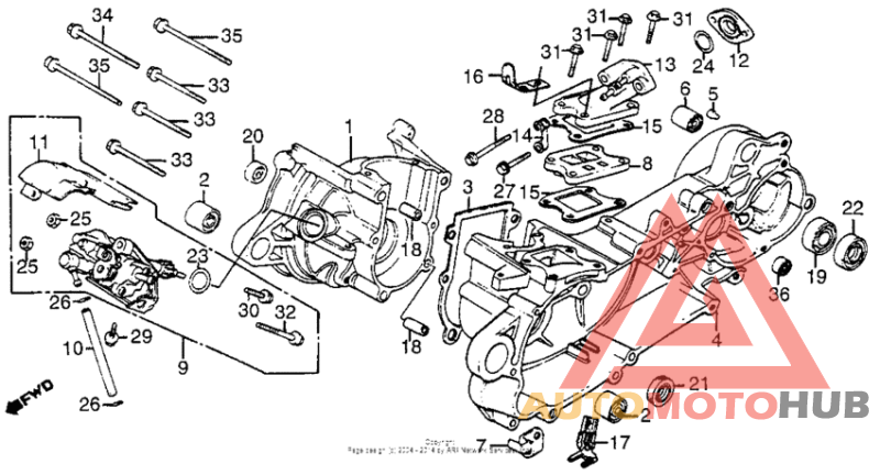 Crankcase + oil pump