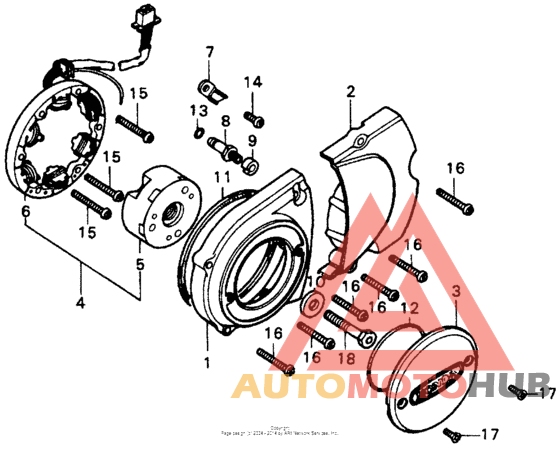 Left crankcase cover + alternator
