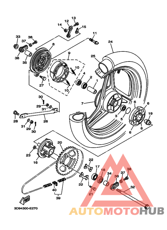 Rear wheel complete assy