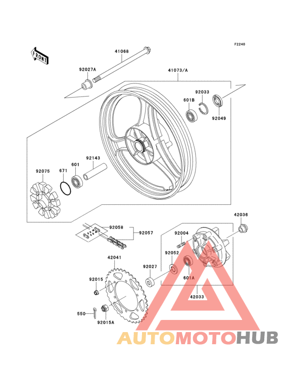 Заднее колесо и цепь
