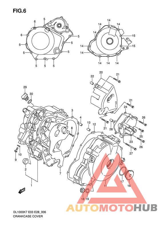 Crankcase cover ass`y  (v