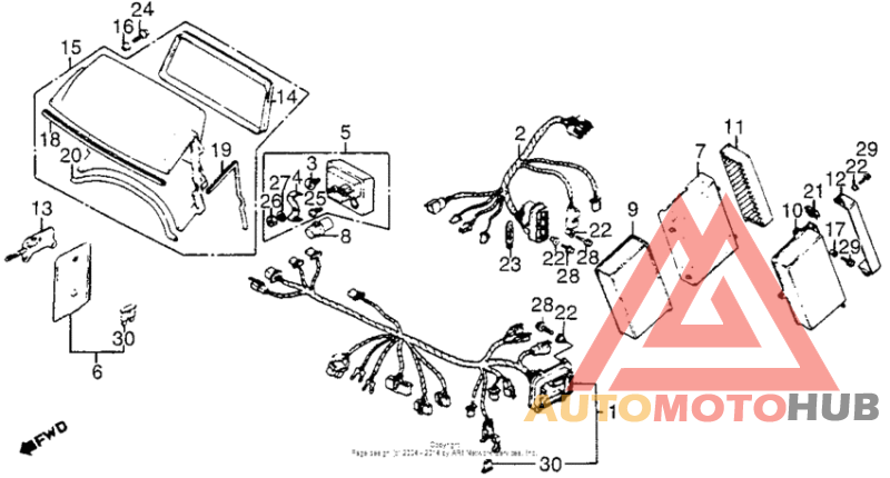 Gl1200l fairing wire harness 85