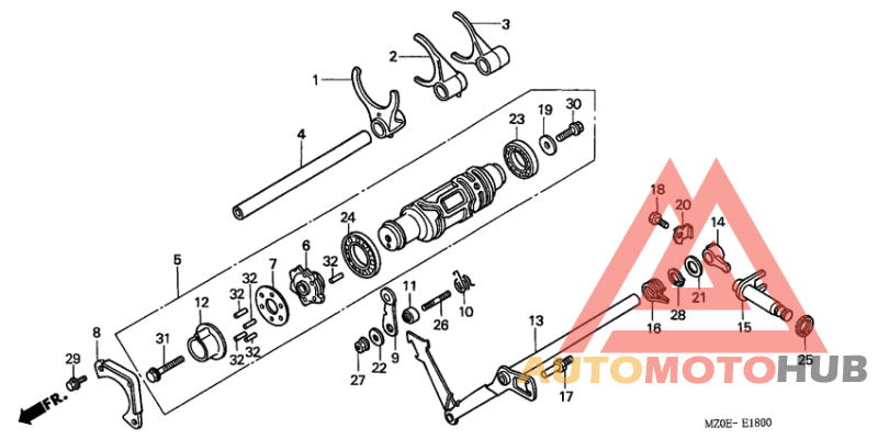 Shift drum/shift fork