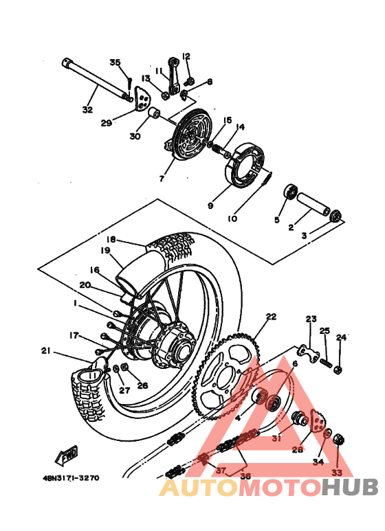 Rear wheel complete assy