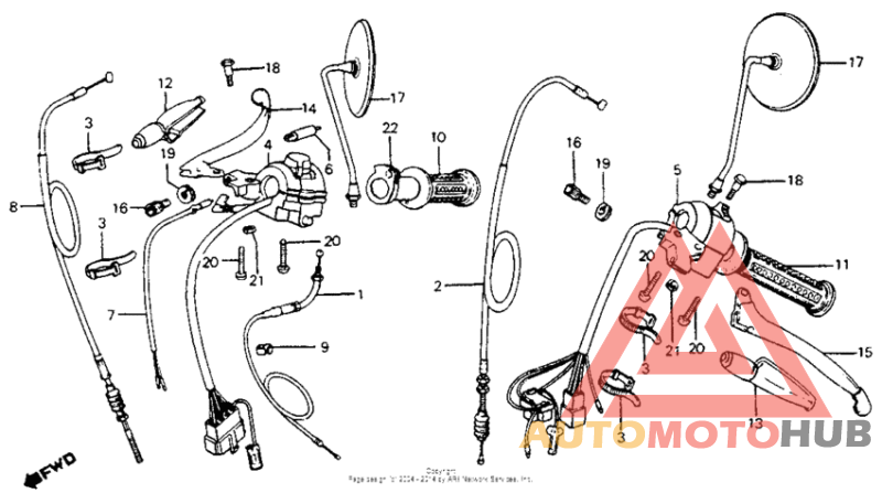 Handle lever + switch + cable