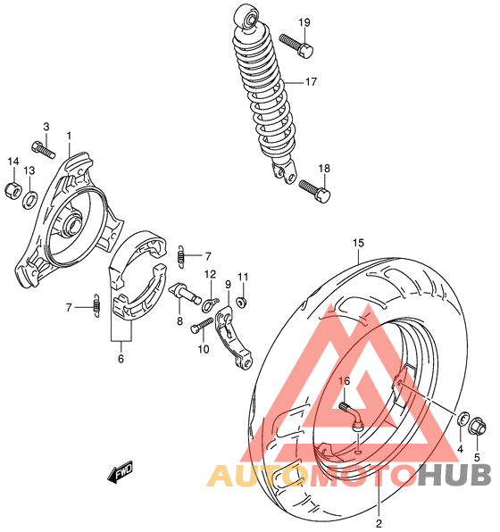Rear wheel complete assy