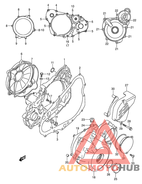 Crankcase cover ass`y  (v