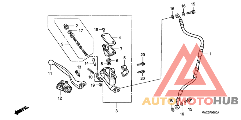 Fr. brake master cylinder