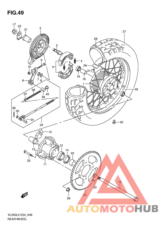 Rear wheel complete assy