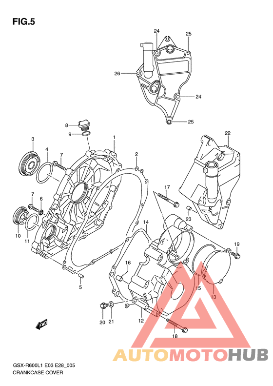 Crankcase cover ass`y  (v