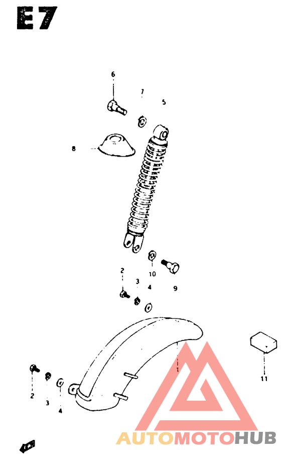 Rear fender - rear shock absorber