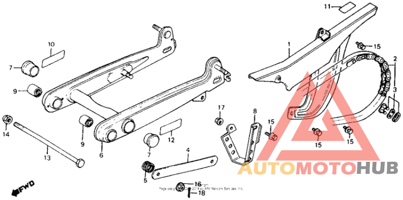 Swingarm + chain case