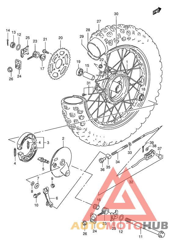 Rear wheel complete assy