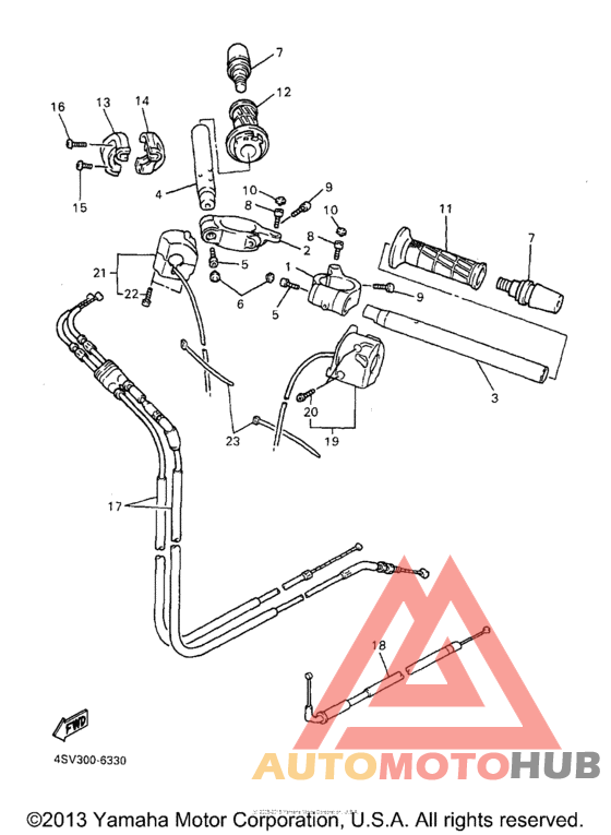 Steering handle  cable