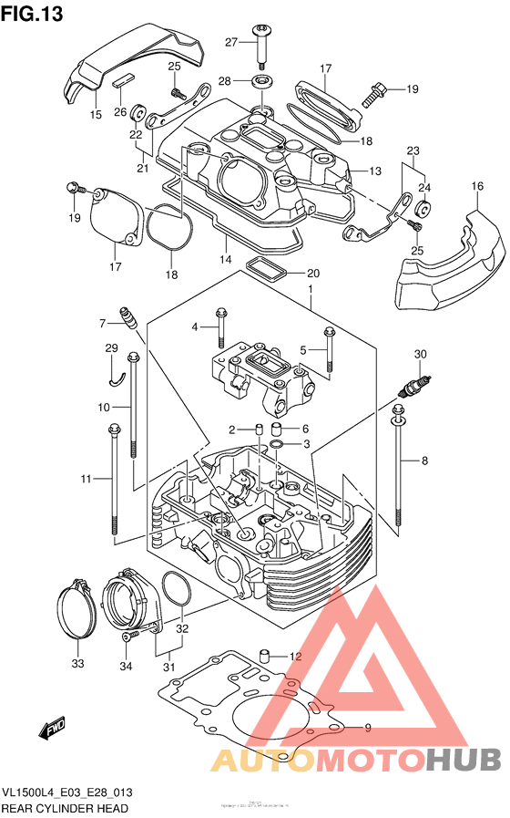 Rear Cylinder Head (Vl1500Bl4 E33)