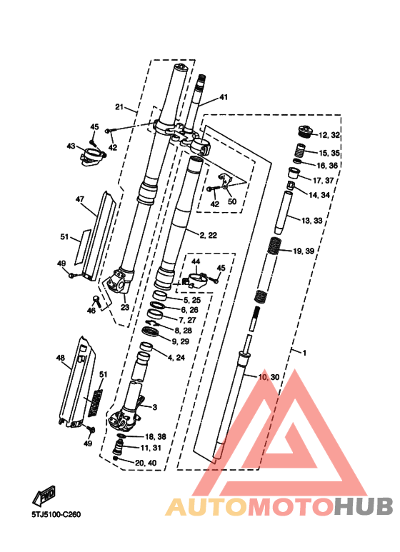 Вилка передней оси