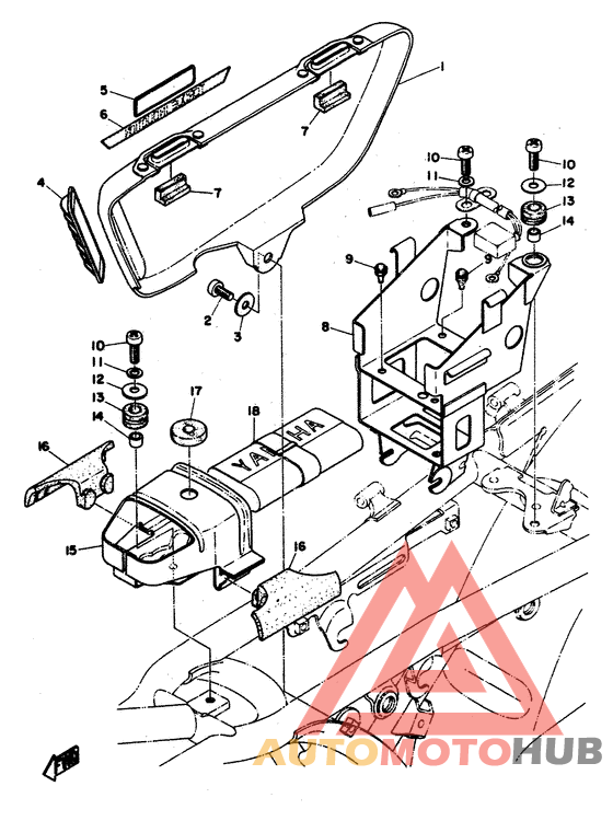 Side cover. tool/battery box