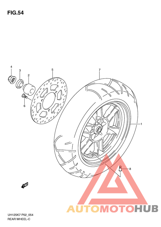 Rear wheel complete assy